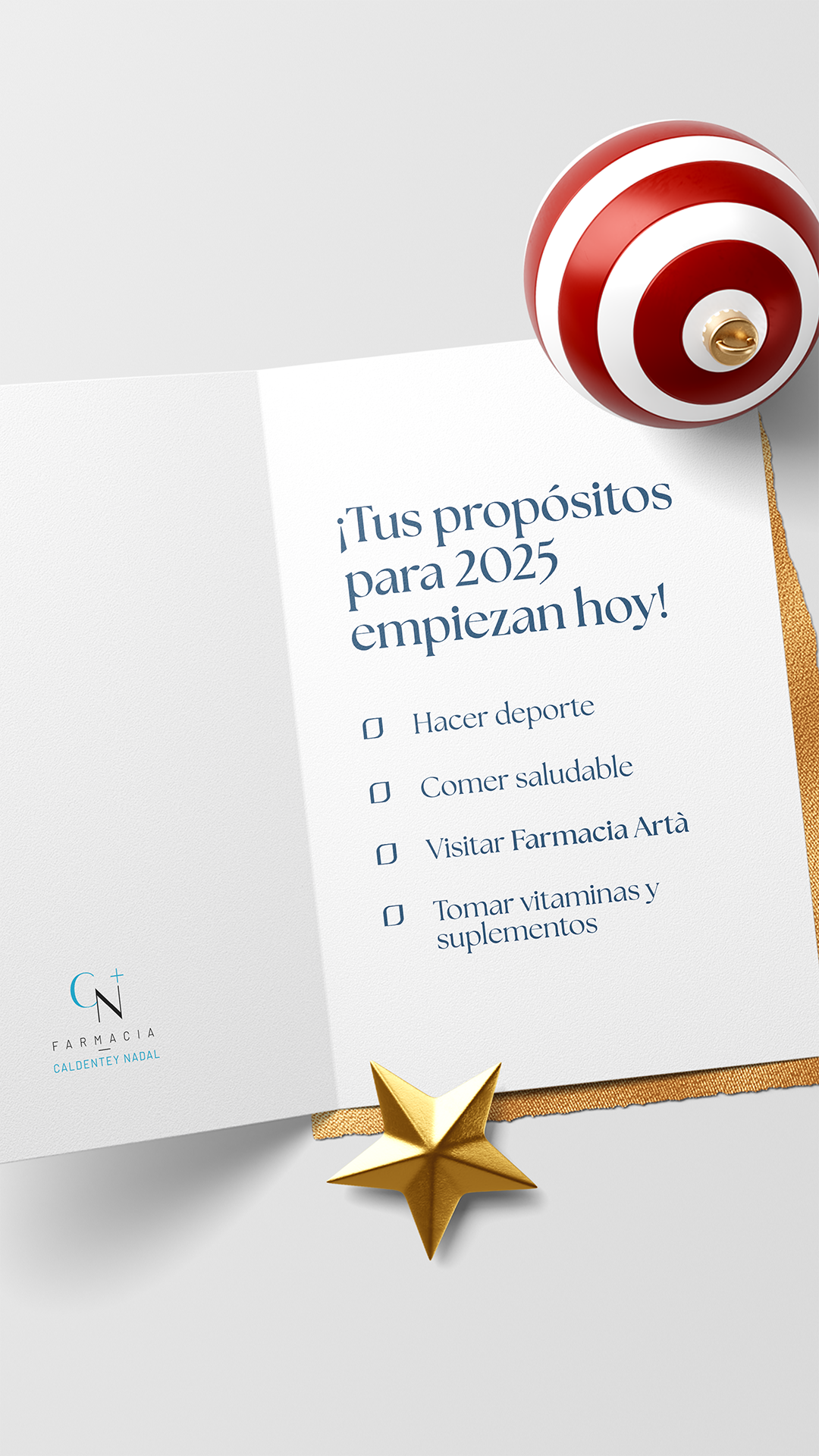 Mockup Propósitos de Navidad Farmacia Artà