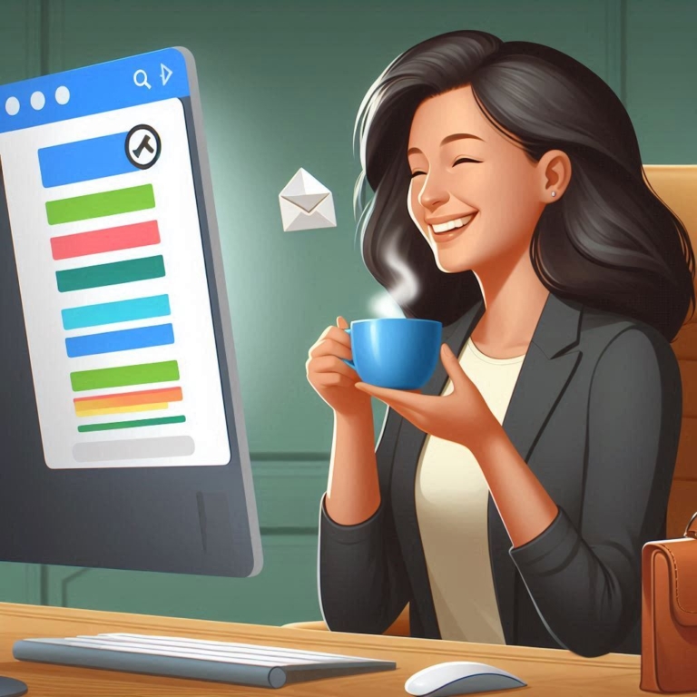 Imagen de mujer mirando el email