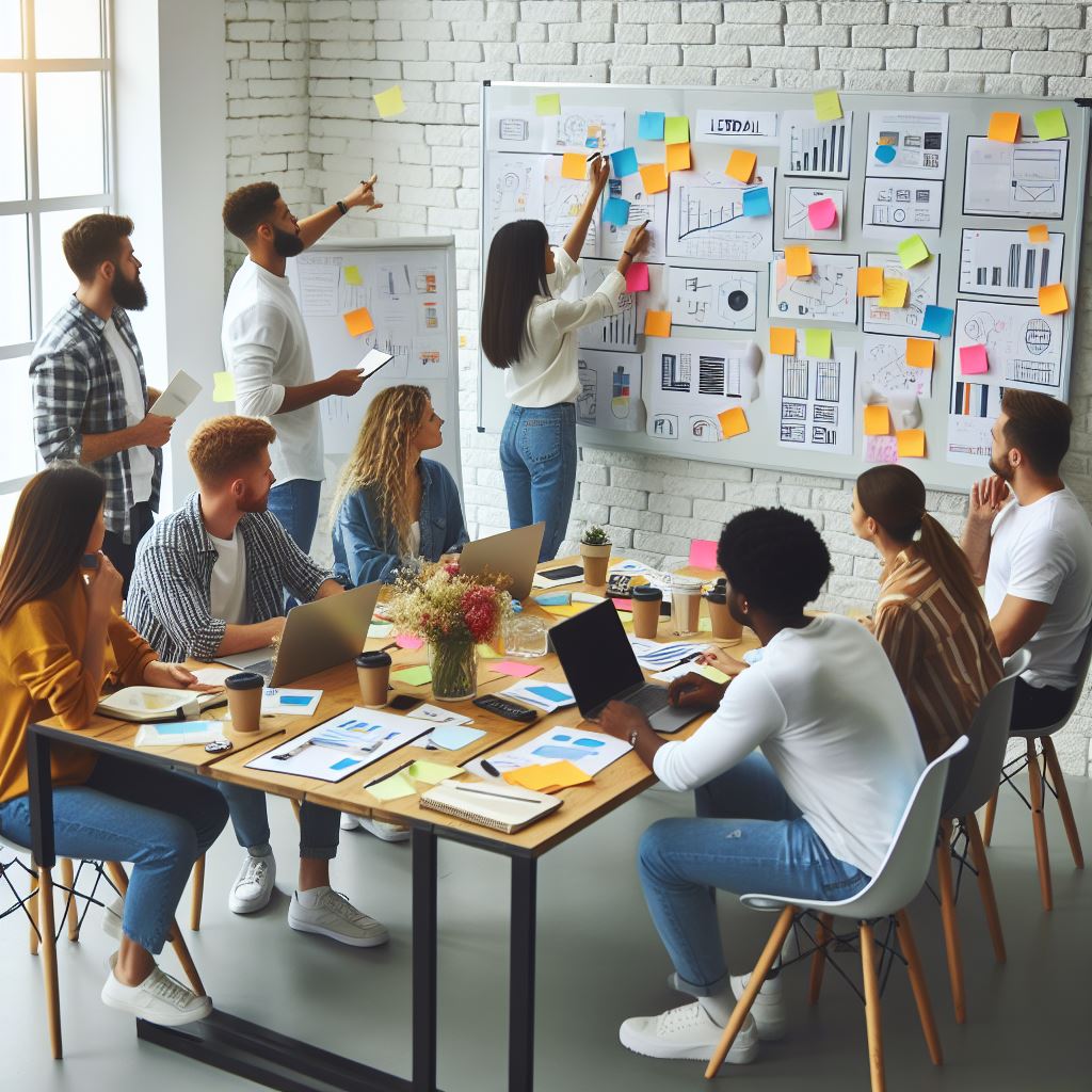 Imagen de grupo de personas viendo estrategias